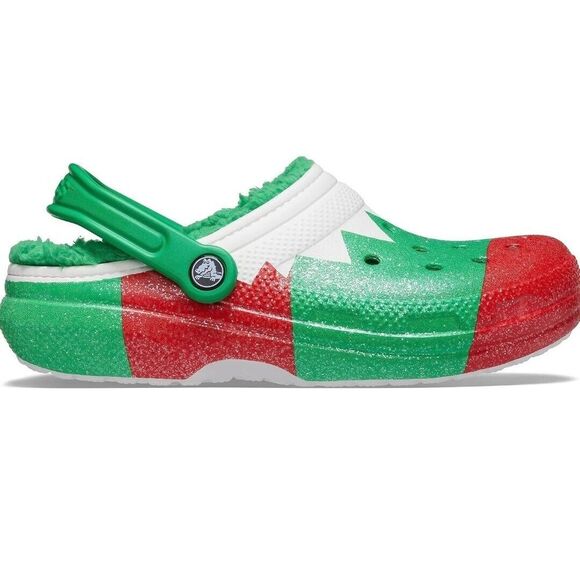 Crocs Classic Lined Holiday Christmas Elf Fur Lined Clogs Shoes Size M5/W7 - Picture 3 of 6